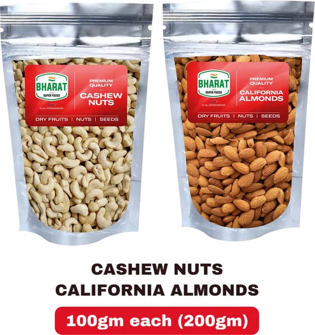 Bharat Super Foods Premium Dry Fruits Combo - Almonds and Cashew Nuts