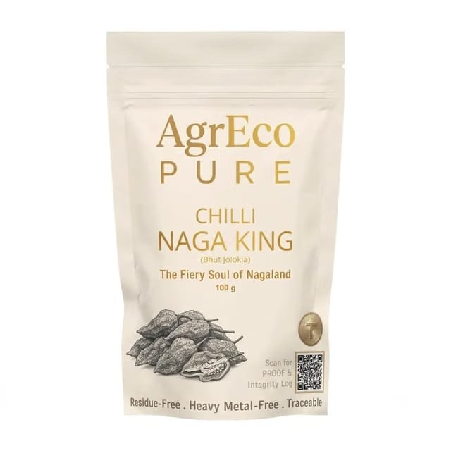 AgrEco PURE Naga King Chilli, Chilli Spice for Home Kitchen Use, Suitable for Cooking, Food Preparation, Seasoning