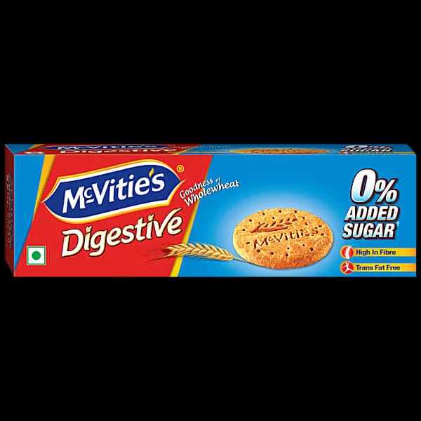 McVitie's Digestive High Fibre Biscuits - Zero Added Sugar For Calorie Conscious