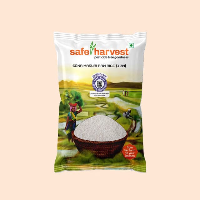 Safe Harvest Sona Masoori Raw Rice 12 Months