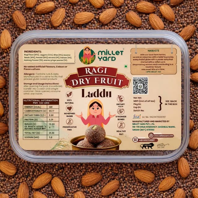 MILLET YARD Ragi Dry fruit Laddoo Snack Bar