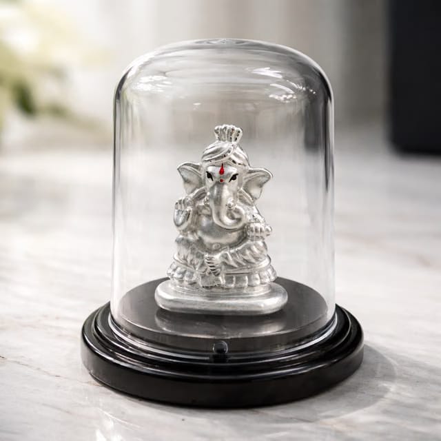 Silver Ganesha Idol for Pooja