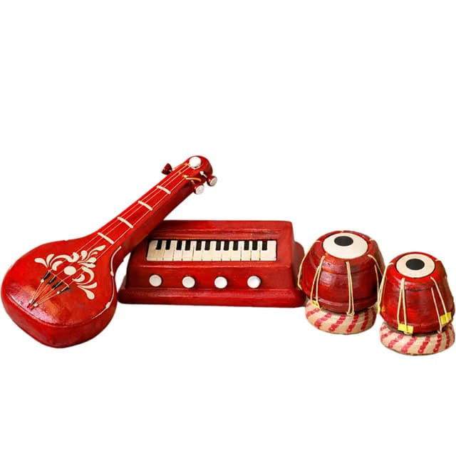 Premium Terracotta Clay Miniature Musical Instruments Combo
