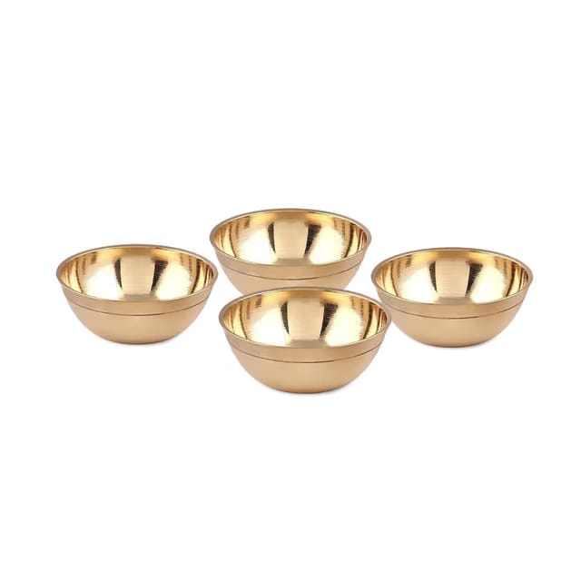 MAHESHWARAM Brass Pooja Katori/Bowls, for Pooja 35 ml (2)