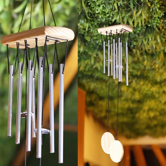Wind Chimes for Home Positive Energy - Hanging Bells for Home Decoration and Balcony Decor with Melody Sound (8-Pipe)