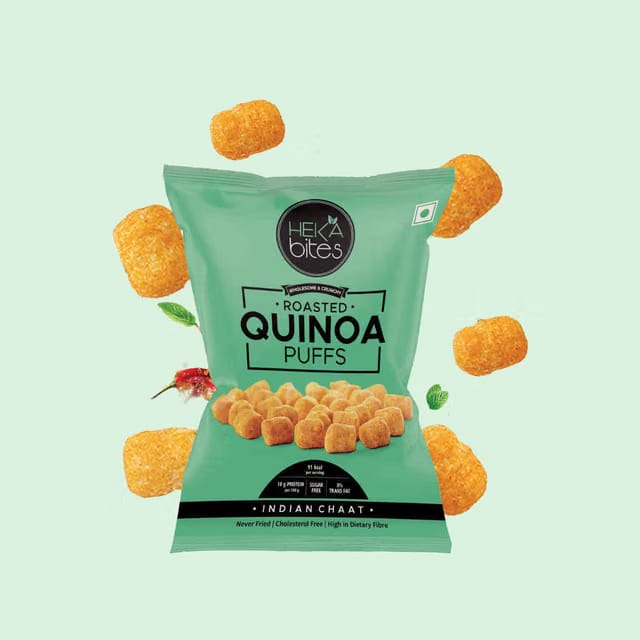 Heka Bites Roasted Quinoa Puffs Indian Chaat