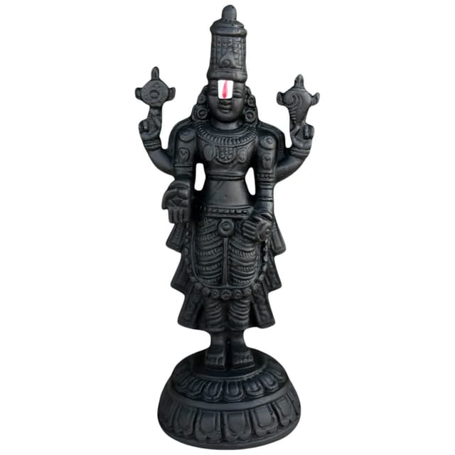 Black Marble Venkateswara Tirupati Balaji Idol (20cm)