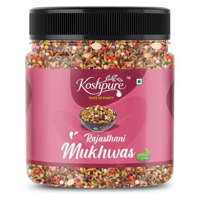 KOSHPURE Rajasthani Mukhwas, Traditional Mouth Freshener Mix, Sweet & Tangy Saunf Blend, Flavorful After-Meal Snack