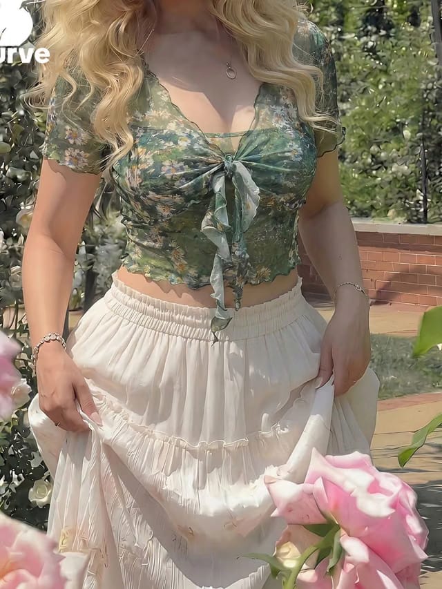 Women's Plus Size Sheer Top