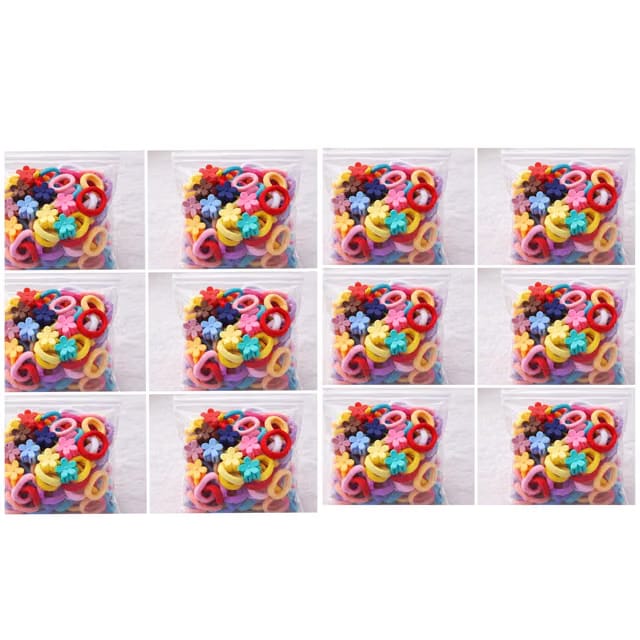 12 Pack Combo with 15 Hair Clips and 15 Hair Ties, Girls Hair Accessories Set, Multi Color