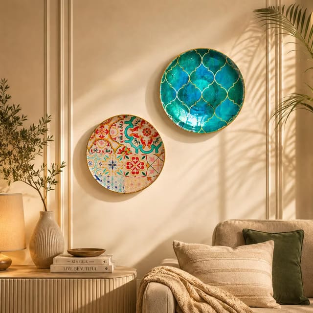 Decorative Glass Wall Plates for Wall Decor Living Room