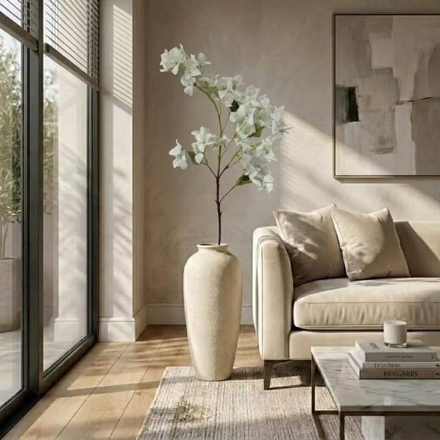 Artificial Bougainvillea Flower Stick for Home Decor, 40 Inch Decorative Floral Stem