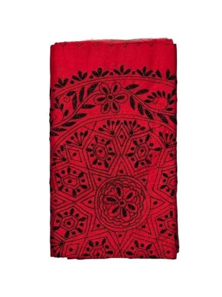 Handwoven Bhagalpuri Silk Kantha Stitch Saree with Blouse Piece Included