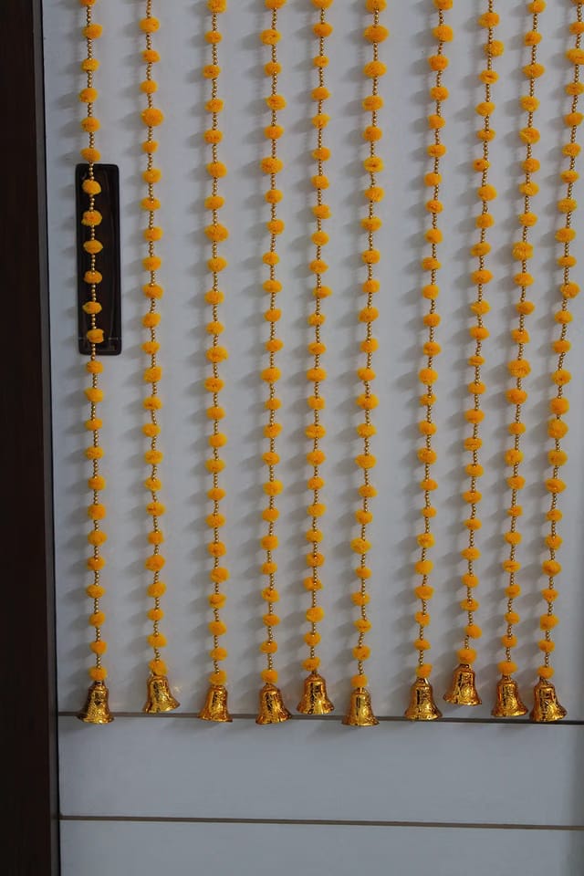 Collections Handmade Strings Pom Pom for Door, Wall Hanging Bandhanwar Toran, Garland for Decoration Diwali Festival