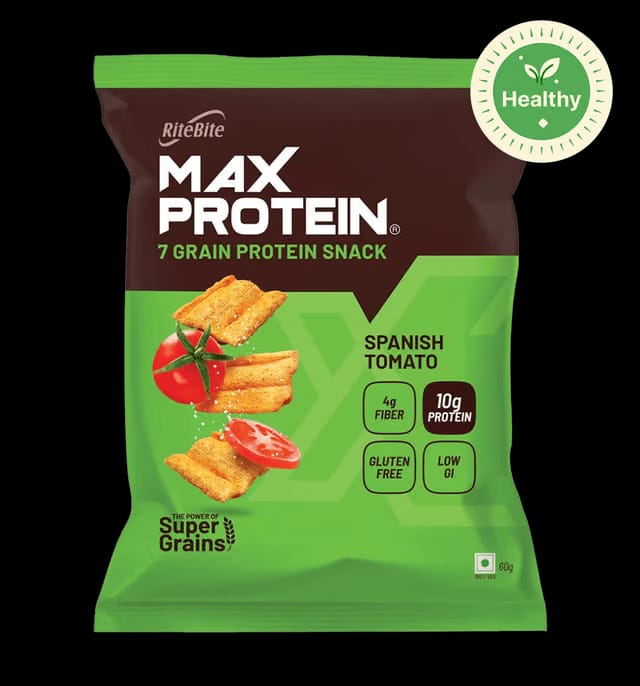 RiteBite Max Protein Spanish Tomato 10g Protein Multigrain Chips
