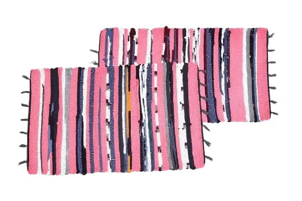 Rectangular Handmade Dhurrie Cotton Chindi Rug For Living Room And Bedroom Durable