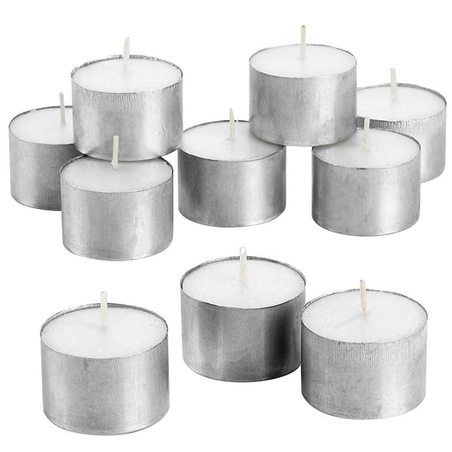 Wax Tealight Candles 8-9 Hours Approx. Burning Time, Smokeless Unscented |