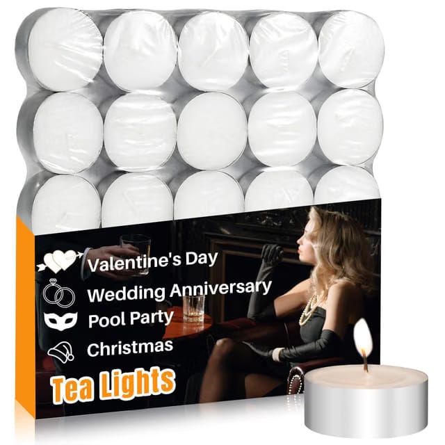 MAQIHAN White Tea Lights Candles - Unscented Tealights, Mini Votive Candles
