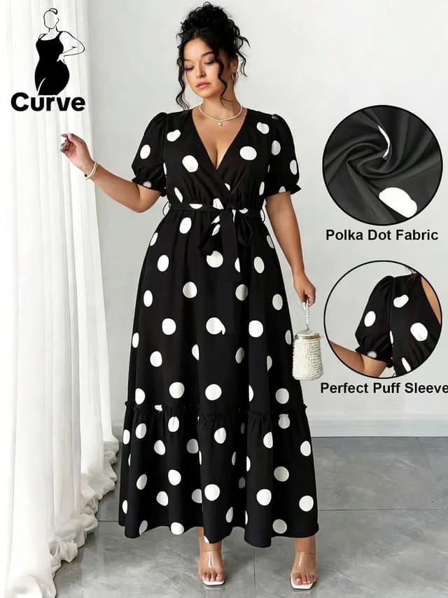 Women's Plus Size Tie Up A-Line Dress