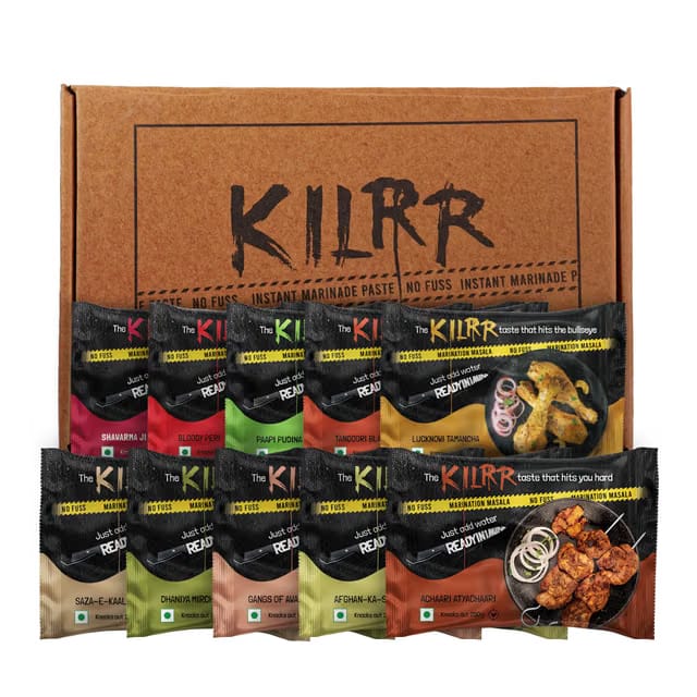KILRR Chicken Marination Masala Variety Pack of 10 (Marinates 250g Chicken per Pack)