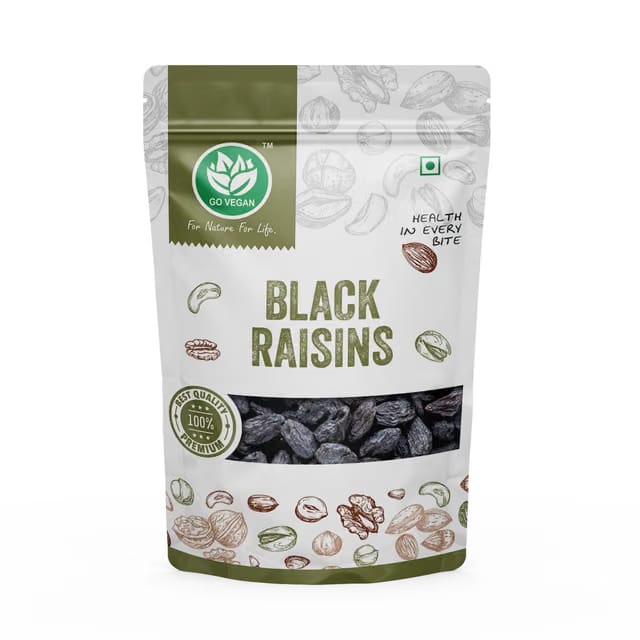 Go Vegan Premium Afghani Black Raisins Seedless