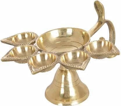 Aarti Diya Stand Camphor for Pooja and Temple Brass Table