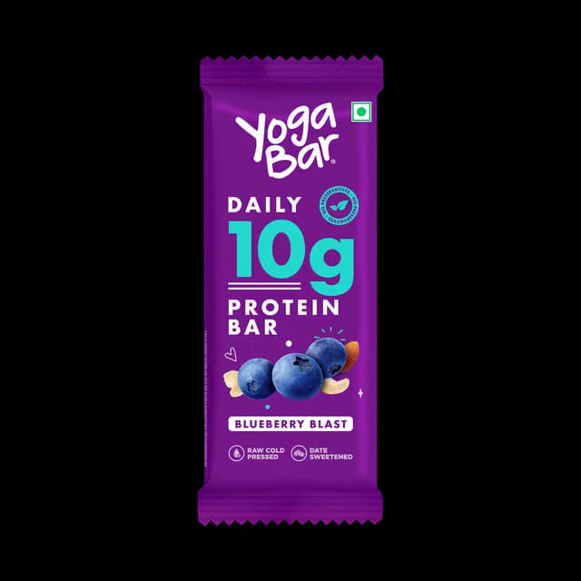 Yoga Bar 10g Protein Bar, Blueberry Blast, Date Sweetened, Raw Cold Pressed