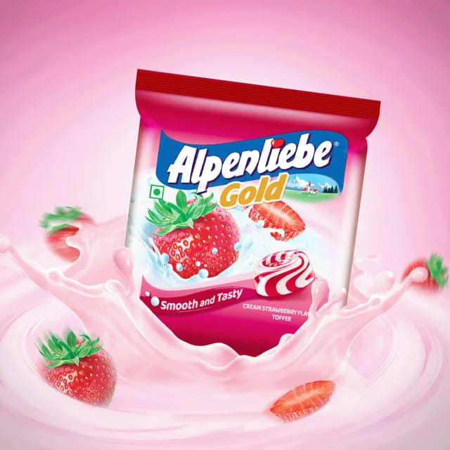 Alpenliebe Gold Cream Strawberry Toffee Pouch