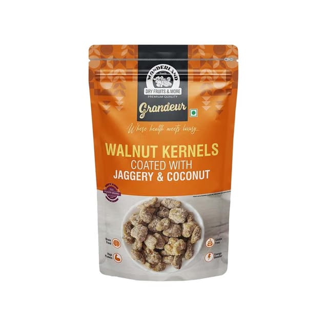 Wonderland Foods Flavoured Walnut (Coated with Jaggery & Coconut)