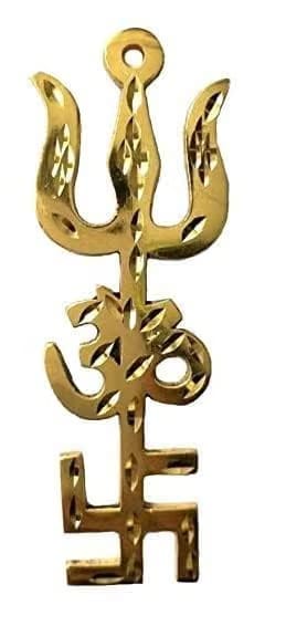 Home Protection Vastu Yantra Trishakti Swastik OM Trishul for Main Door and Wall Hanging (Modern)