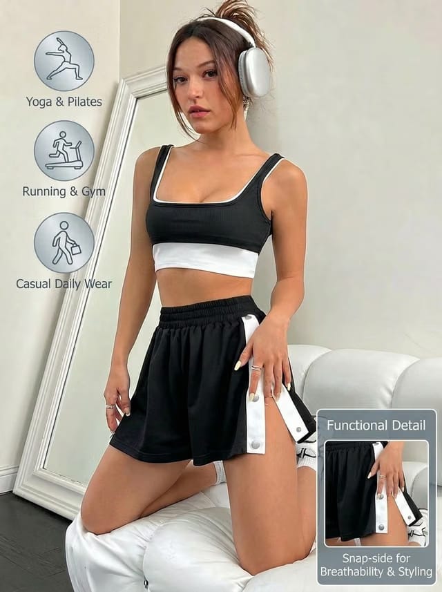 Women's Button Sports Shorts