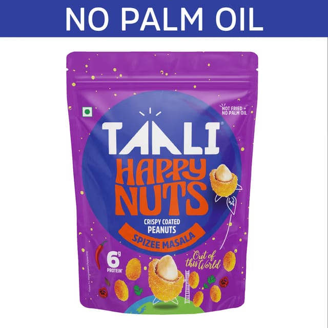 Taali Spizee Masala Coated Peanuts, Crispy, Roasted Not Fried, Happy Nuts, No Maida