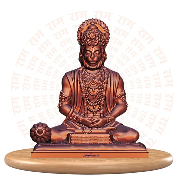 Hanuman Idol Murti Statue for Car Dashboard - Copper