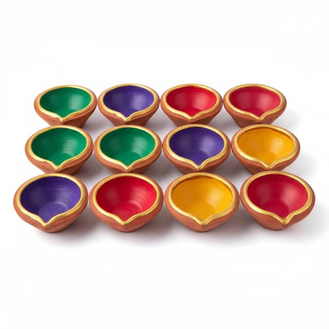 Clay Diya Set Agal Vilakku for Karthigai Deepam, Diwali & Festive Decoration