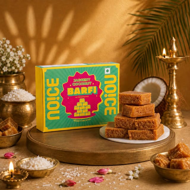 NOICE Jaggery Coconut Barfi (4 Pieces) (No Preservatives)