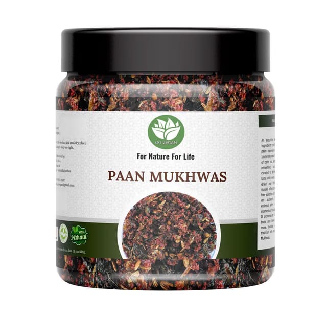 Go Vegan Meetha Paan Mukhwas, [Mouth Freshener, Digestive, After-Meal Snack] [Jar Pack]