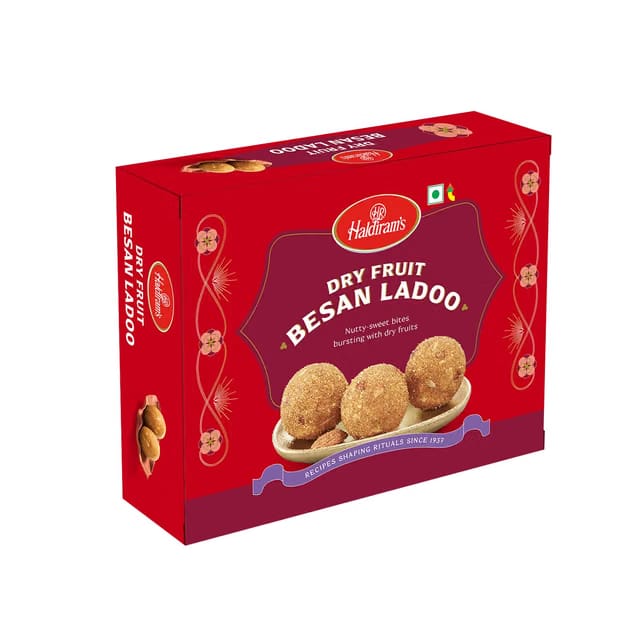 Haldiram's Haldirams Mithas Besan Ladoo - Dry Fruit, 400grams, Indian Sweets Diwali gift pack