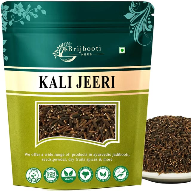 BrijBooti Kali Jiri 100 Gram - Kaali Jiri - Kadwa Jeera - Kali Jeeri Natural Black Cumin Seed