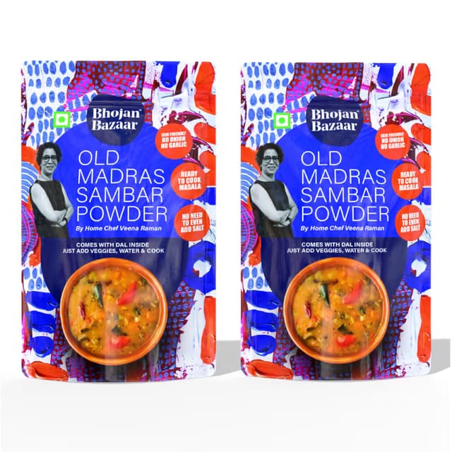 Bhojan Bazaar Old Madras Sambar Powder - Pack of 2, 70 g Each