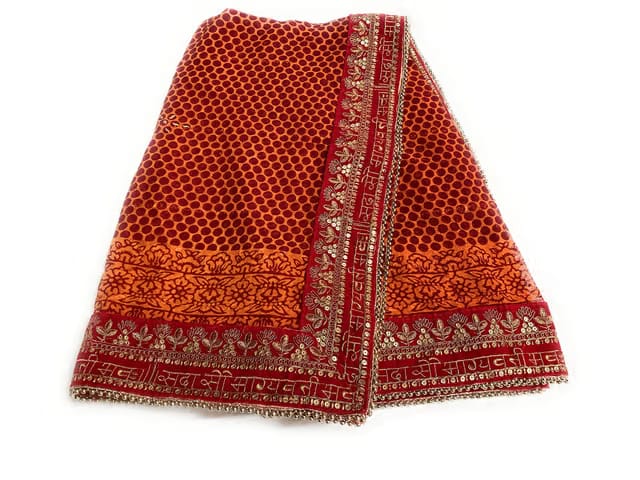Fashion & Heritage Women's Uttarakhand Handmade Hand Embroidery Chiffon Pichora/Pichodi/Pichora
