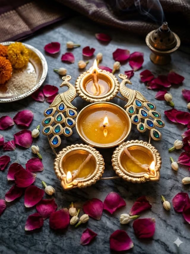 Art Avenue, Peacock Urli Bowl for Diwali Decoration