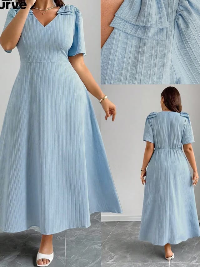 Women's Plus Size Bow A-Line Dress