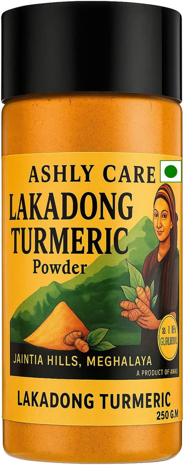 ashly care 100% Pure Lakadong Turmeric Directly Meghalaya farm to jar (8 to 12 % Curcumin)
