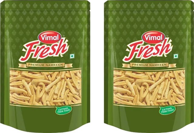 VIMAL Fresh Bhavnagari Gathiya 400gm x 2 Authentic Gujarati Tea Time Snack, Gathiya