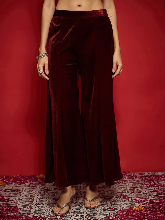 Women Flared Slip-On Ethnic Palazzos