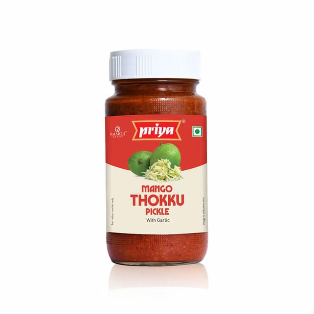 Priya Mango Thokku Pickle with Garlic, 500g - Authentic Telugu Style Aam Achar