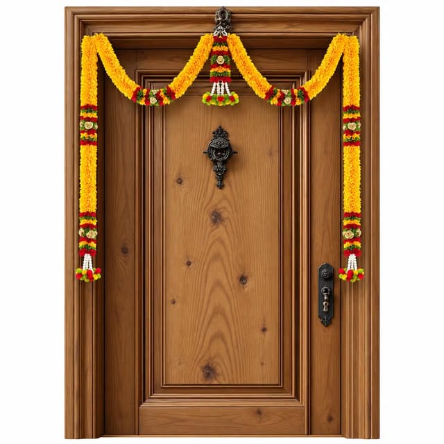 Thoma Artificial Flower Toran for Main Door Entrance, Reusable Thoran for Mandir & Living Room Décor