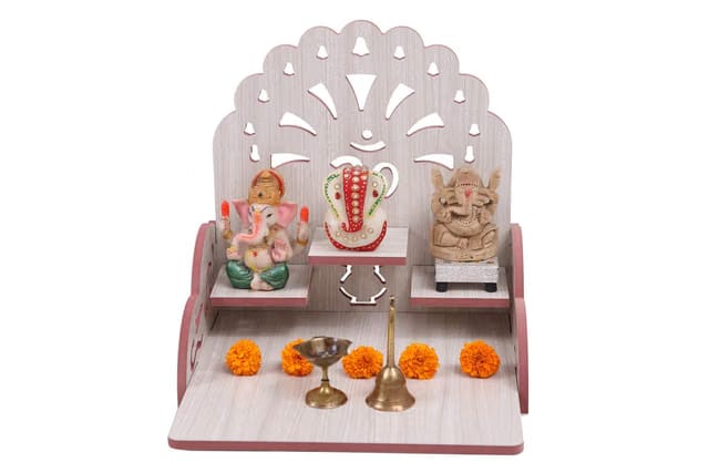 Foldable MDF Wooden Pooja Temple for Home