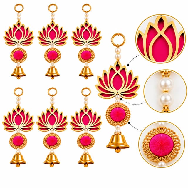 QLECT 6 Pack - Lotus Hanging Decoration for Wall Decor