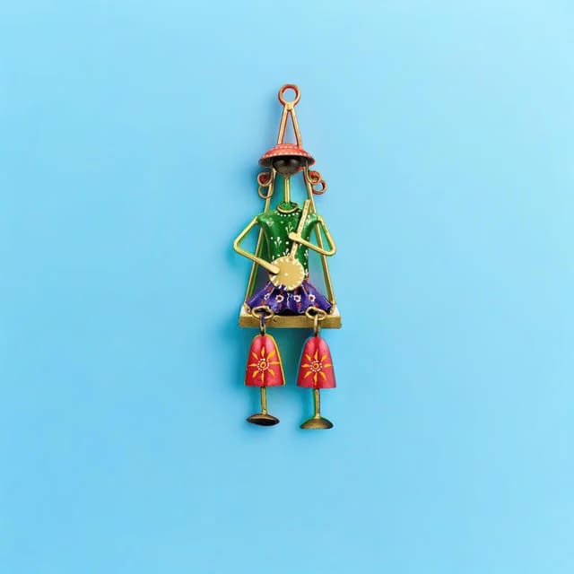 Rajasthani Musician Metal Showpiece Wall Art for Home Decor, Office, Living Room